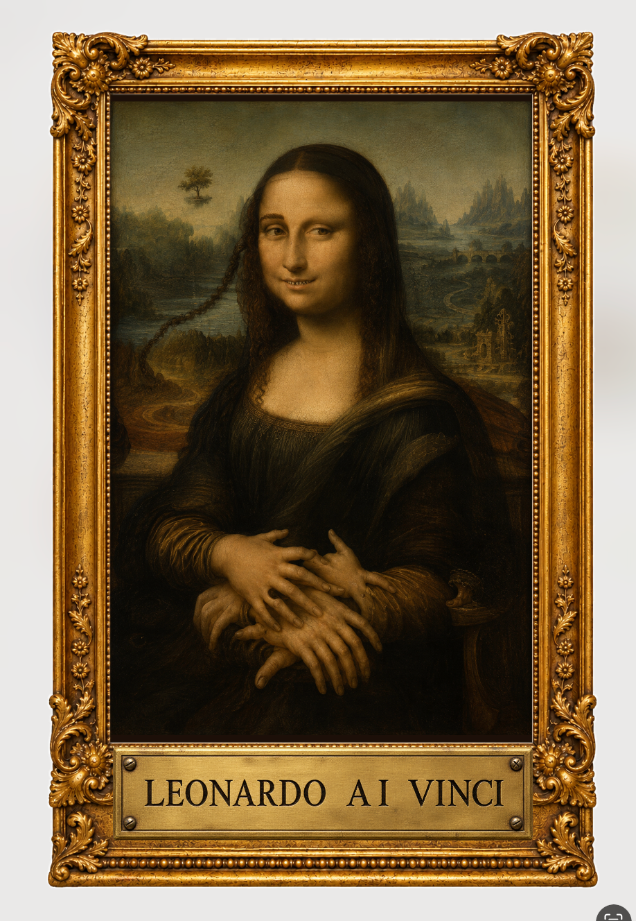 Leonardo A.I. Vinci - T-shirt drôle La Joconde