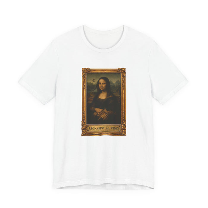 T-shirt Leonardo A.I. Vinci avec détournement de La Joconde - vue principale